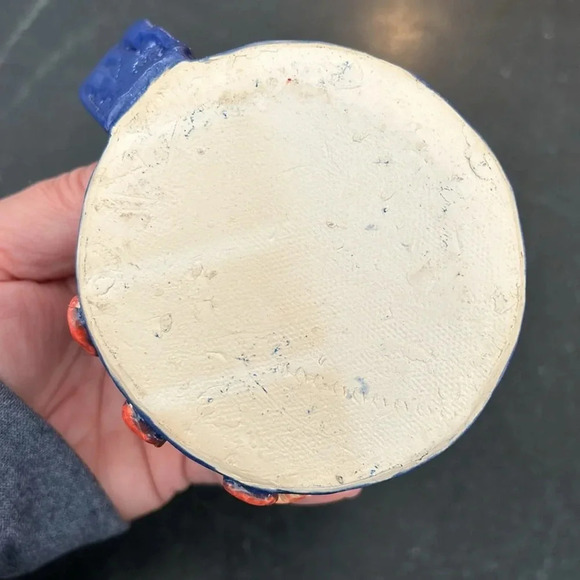 Mushrooms Handmade Pottery Mug Glazed Red Blue Coffee Tea Cup - Picture 6 of 6